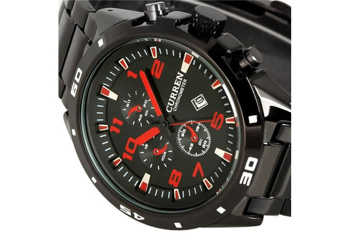 Relgio Curren Sport M 8021 Ao Inox Prova D'gua Masculino